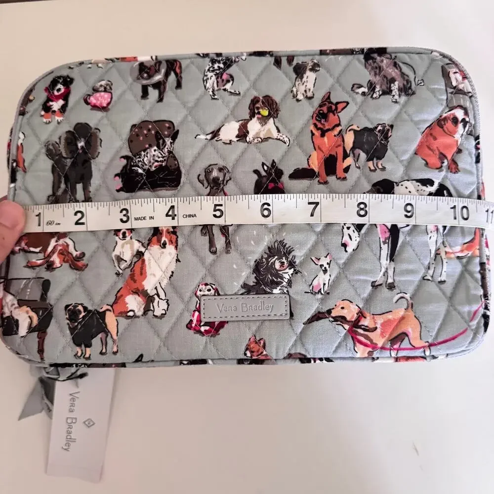 Vera Bradley Large Blush and Brush Makeup Case Dog Show Print Toiletry Bag